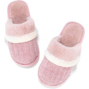 Womens Cozy Memory Foam Slippers Soft Warm Slip On Faux Fur House